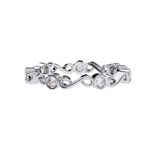 Bound Ring - diamond wedding band - side profile - Lucano