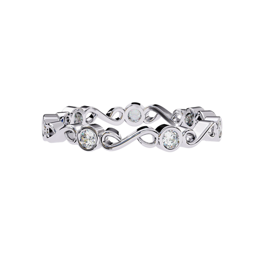 Bound Ring - diamond wedding band - side profile - Lucano