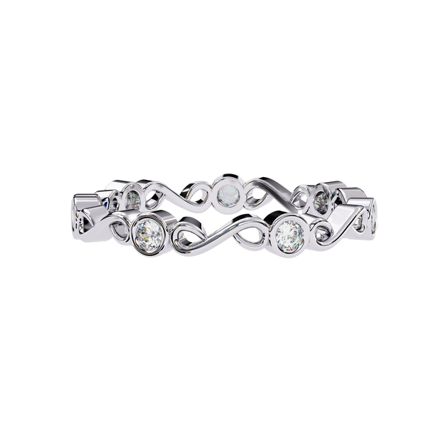 Bound Ring - diamond wedding band - side profile - Lucano