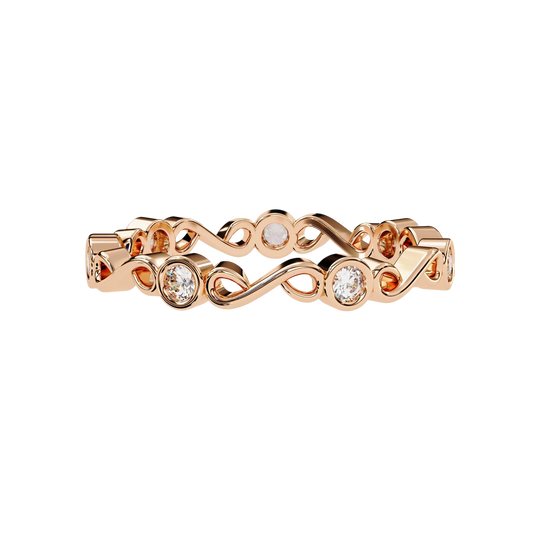 Bound Ring - diamond wedding band - angled view - Lucano