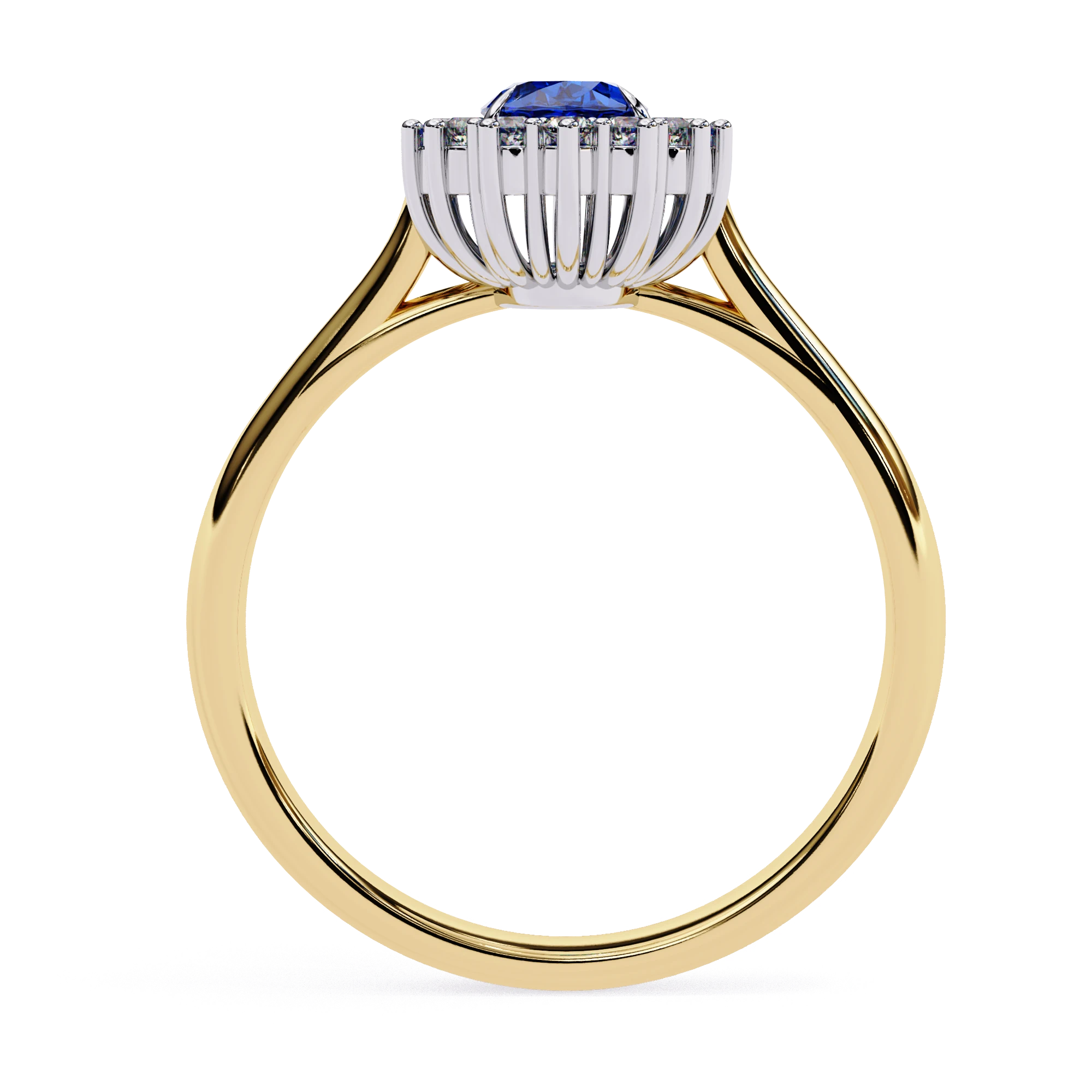 Blue Sapphire Diamond Ring - blue sapphire engagement ring - side profile - Lucano