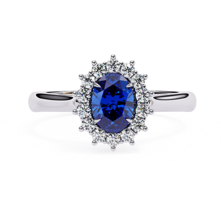 Blue Sapphire Diamond Ring - blue sapphire engagement ring - top view - Lucano