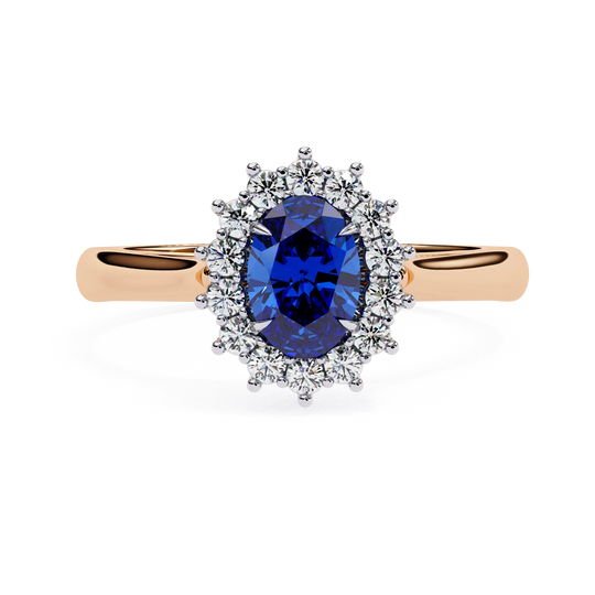 Blue Sapphire Diamond Ring - blue sapphire engagement ring - detail close-up - Lucano