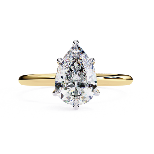 Ember Pear Ring - pear cut diamond engagement ring, handcrafted in Northern Rivers, Australia by Lucano