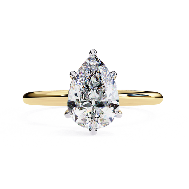 Ember Pear Ring - pear cut diamond engagement ring, handcrafted in Northern Rivers, Australia by Lucano