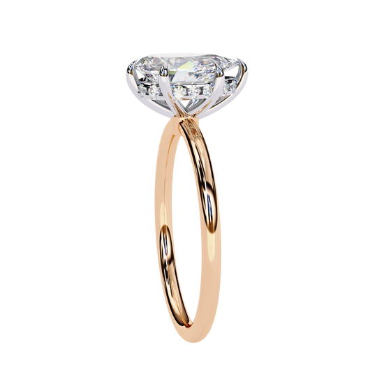 Ember Pear Ring - pear cut diamond engagement ring - three-quarter view - Lucano