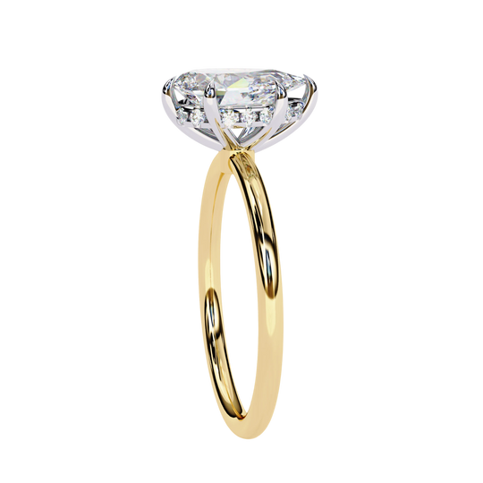Ember Pear Ring - pear cut diamond engagement ring - side profile - Lucano