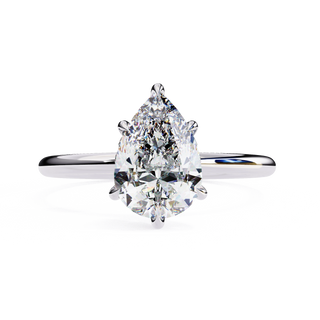Ember Pear Ring - pear cut diamond engagement ring - top view - Lucano