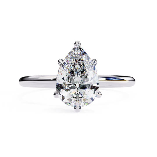 Ember Pear Ring - pear cut diamond engagement ring - top view - Lucano