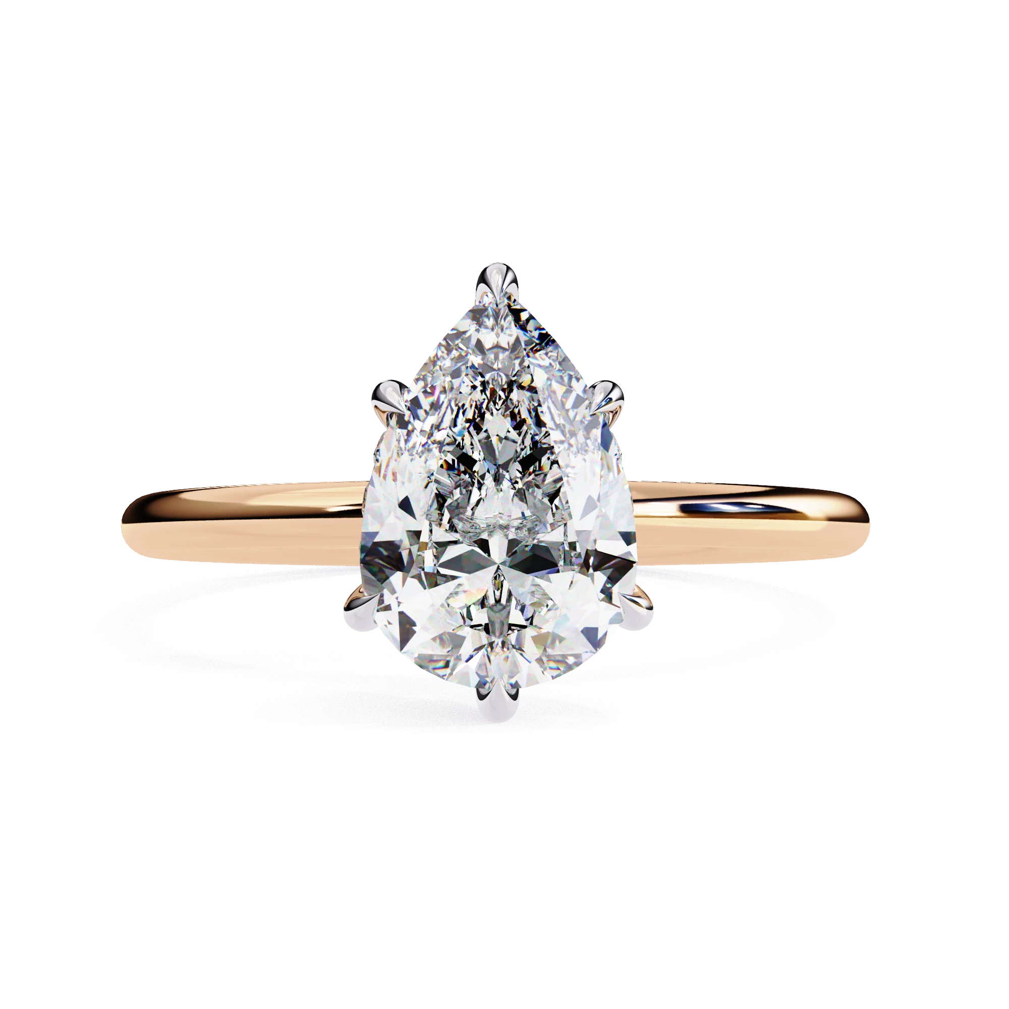 Ember Pear Ring - pear cut diamond engagement ring - angled view - Lucano