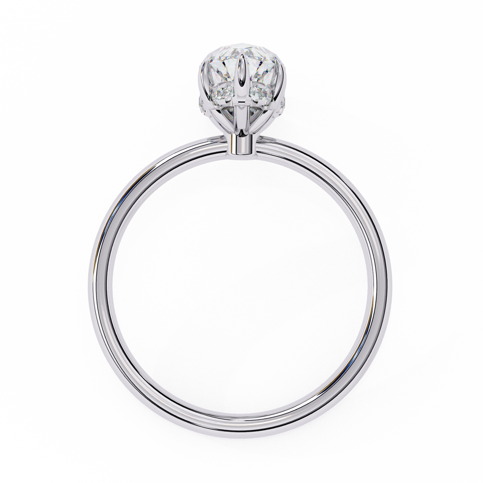 Ember Marquise Diamond Ring - marquise diamond engagement ring - detail close-up - Lucano