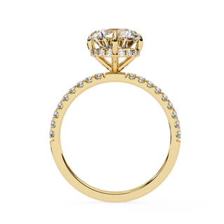 Mira Round Pavé Solitaire - round brilliant pavé engagement ring - top view - Lucano