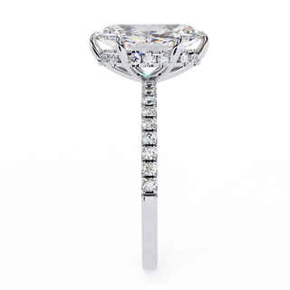 Mira Marquise Pavé Solitaire - marquise pavé engagement ring - detail close-up - Lucano