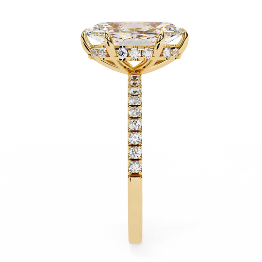 Mira Marquise Pavé Solitaire - marquise pavé engagement ring - top view - Lucano