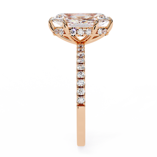 Mira Marquise Pavé Solitaire - marquise pavé engagement ring - pavé band detail - Lucano