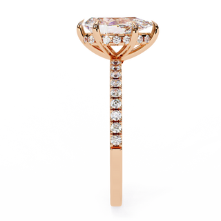 Mira Pear Pavé Solitaire - pear pavé engagement ring - pavé band detail - Lucano