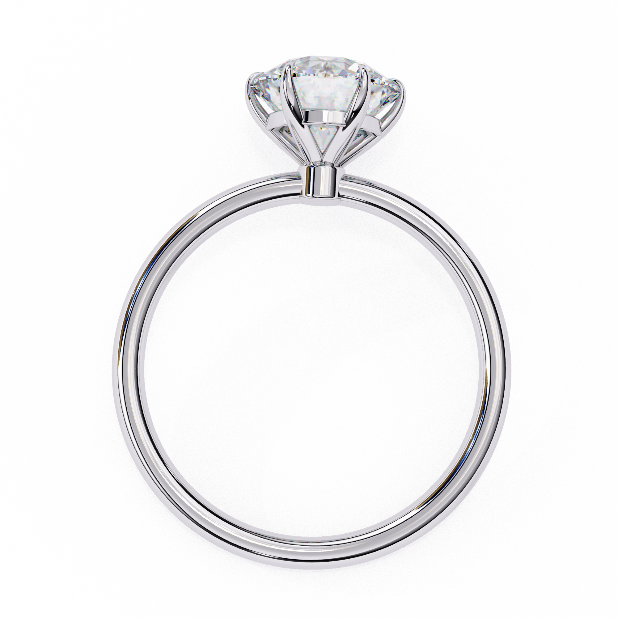 Helios Round Solitaire Lumière - round brilliant engagement ring - detail close-up - Lucano