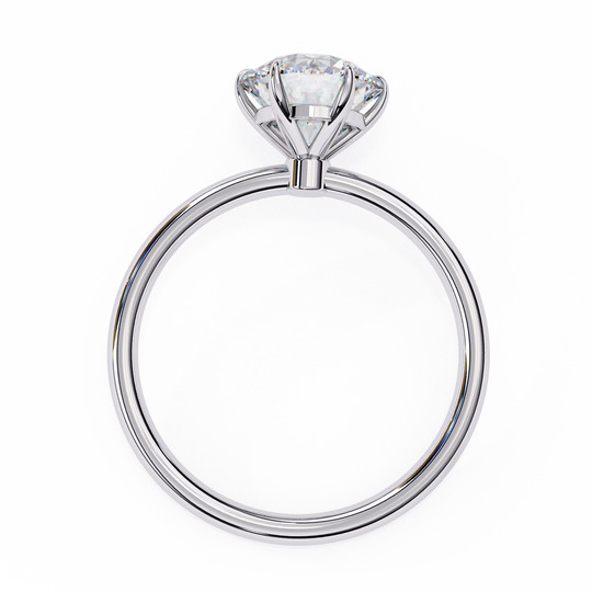 Helios Round Solitaire Lumière - round brilliant engagement ring - detail close-up - Lucano