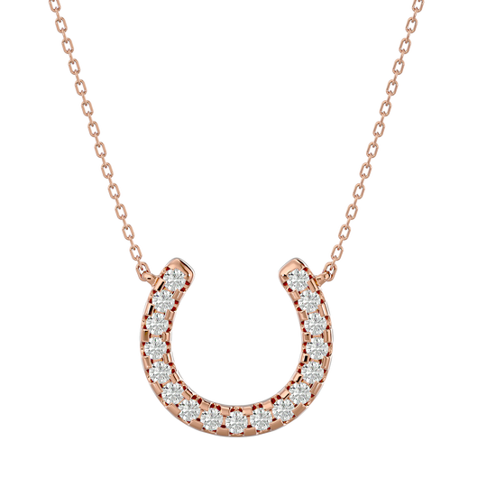 Crescent diamond pendant on a fine gold chain