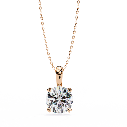 Helios diamond solitaire pendant in gold, detail view