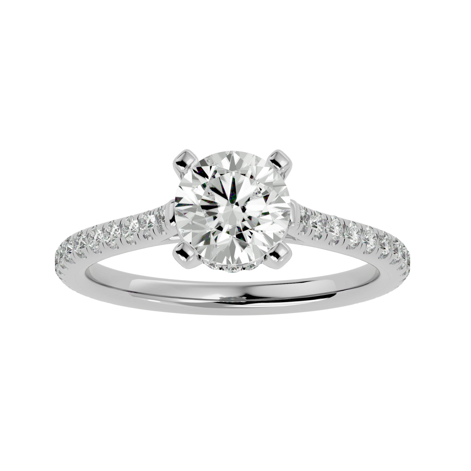 Luce Solitaire Ring - solitaire engagement ring - angled view - Lucano