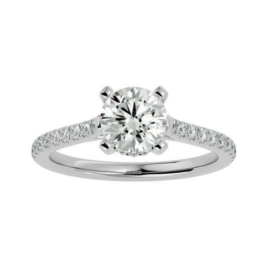 Luce Solitaire Ring - solitaire engagement ring - angled view - Lucano