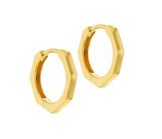 Bamboo Earrings - faceted 9ct yellow gold hoop earrings - handcrafted in Byron Bay, Australia by Lucano