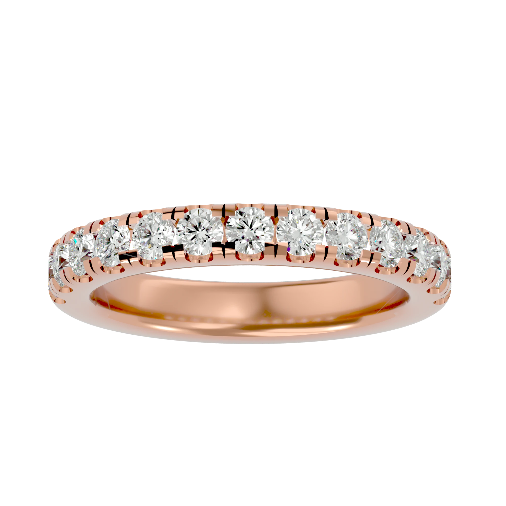 Vesta Band - round brilliant diamond eternity ring - side profile - Lucano
