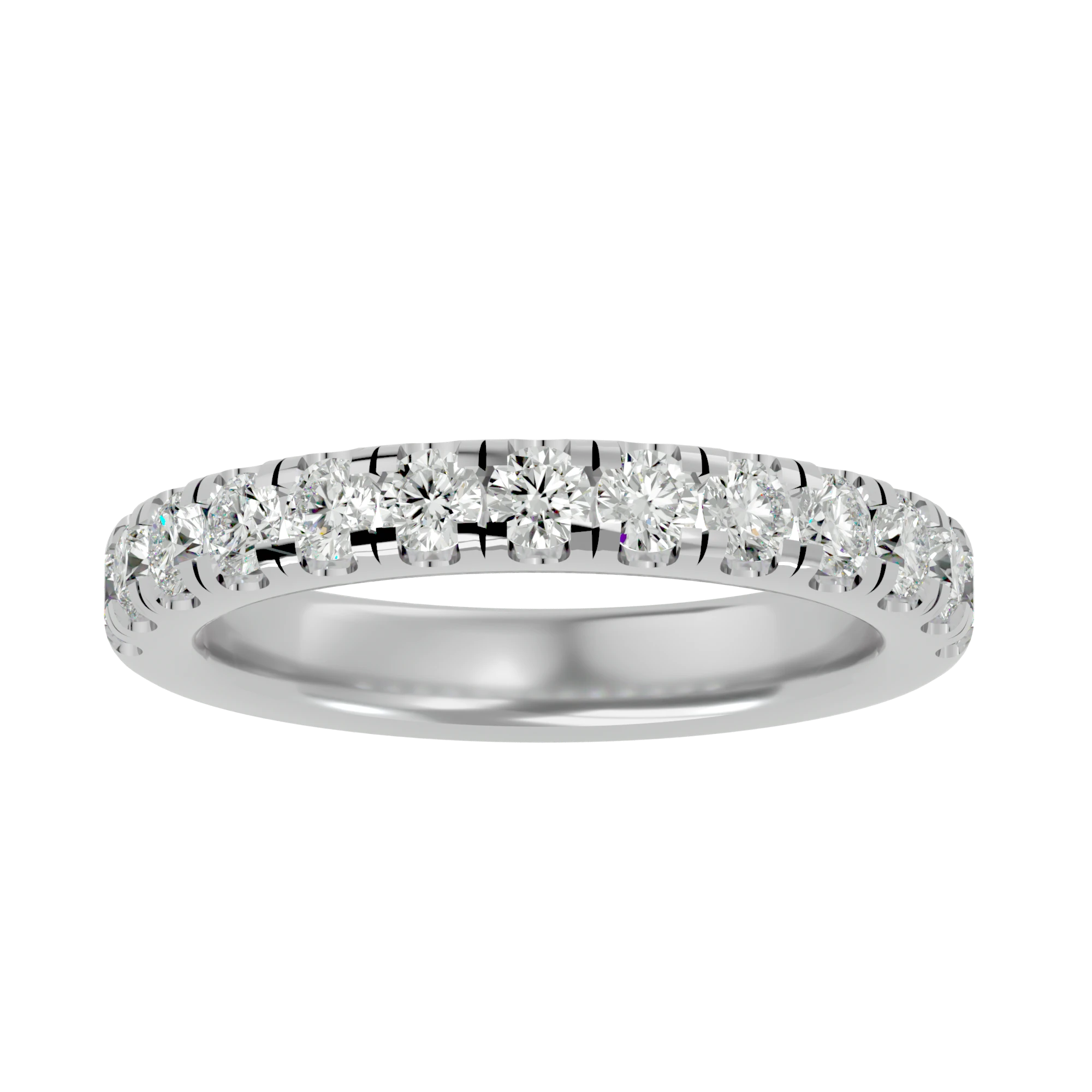 Vesta Band - round brilliant diamond eternity ring - angled view - Lucano