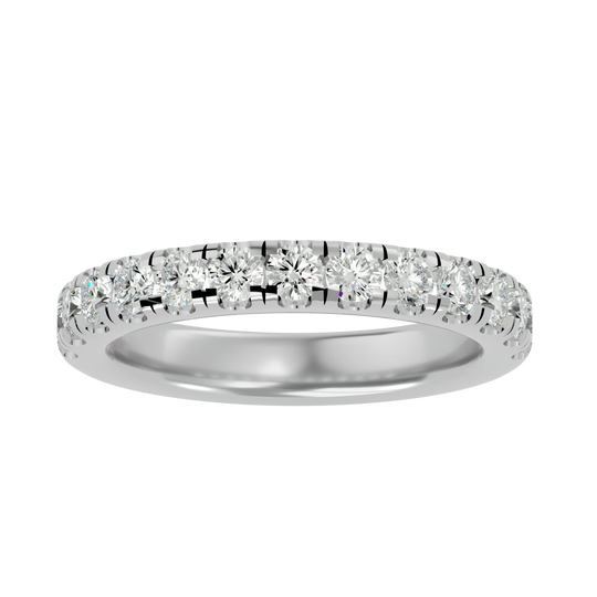 Vesta Band - round brilliant diamond eternity ring - angled view - Lucano