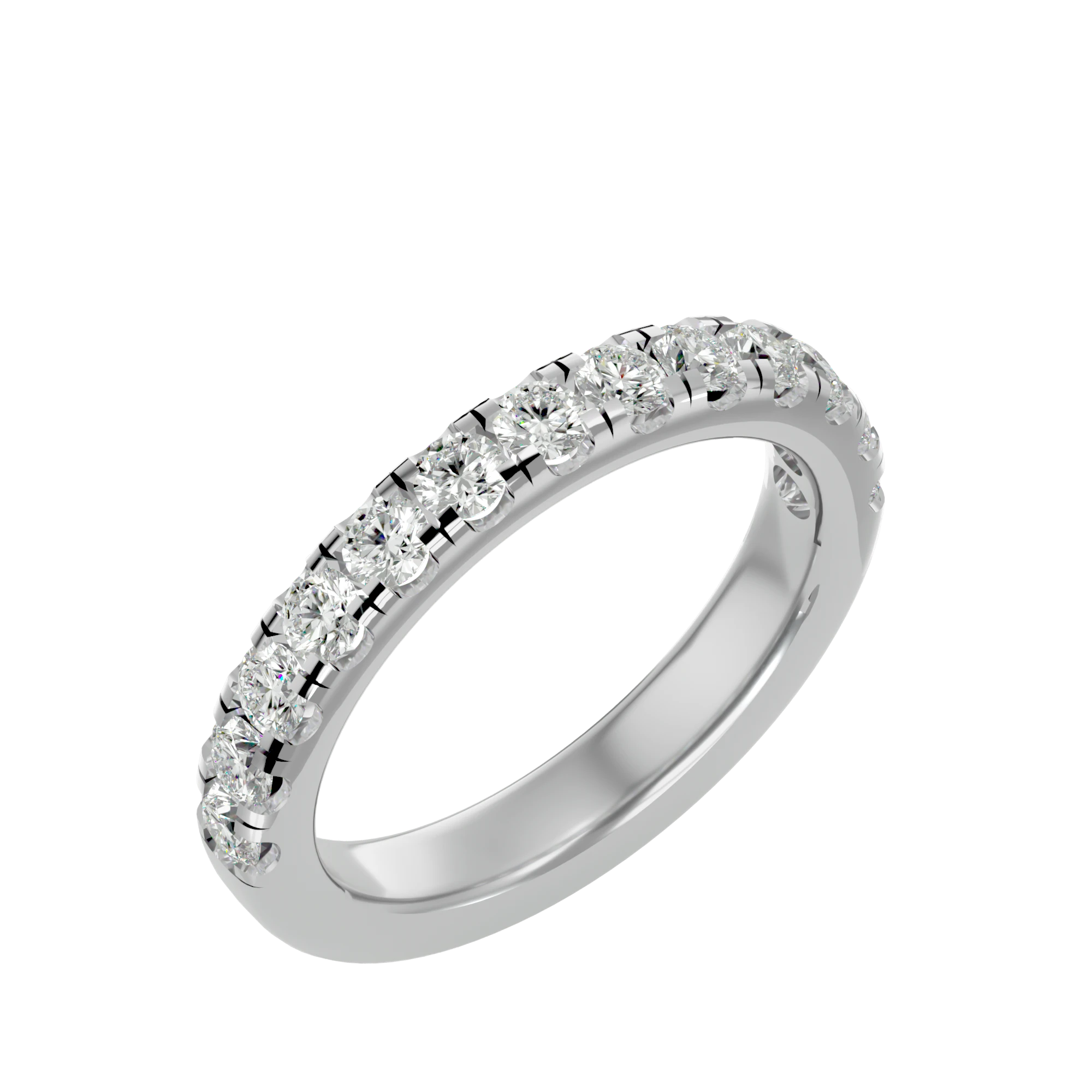 Vesta Band - round brilliant diamond eternity ring - on hand - Lucano