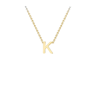 Letterina Necklace - 9ct gold initial necklace, Italian-made chain - polished link detail - Lucano