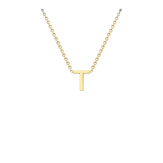 Letterina Necklace - 9ct gold initial necklace, Italian-made chain - in 18ct white gold - Lucano