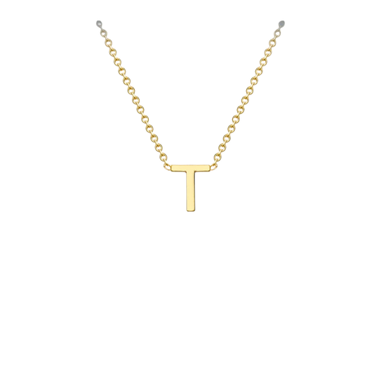 Letterina Necklace - 9ct gold initial necklace, Italian-made chain - in 18ct white gold - Lucano