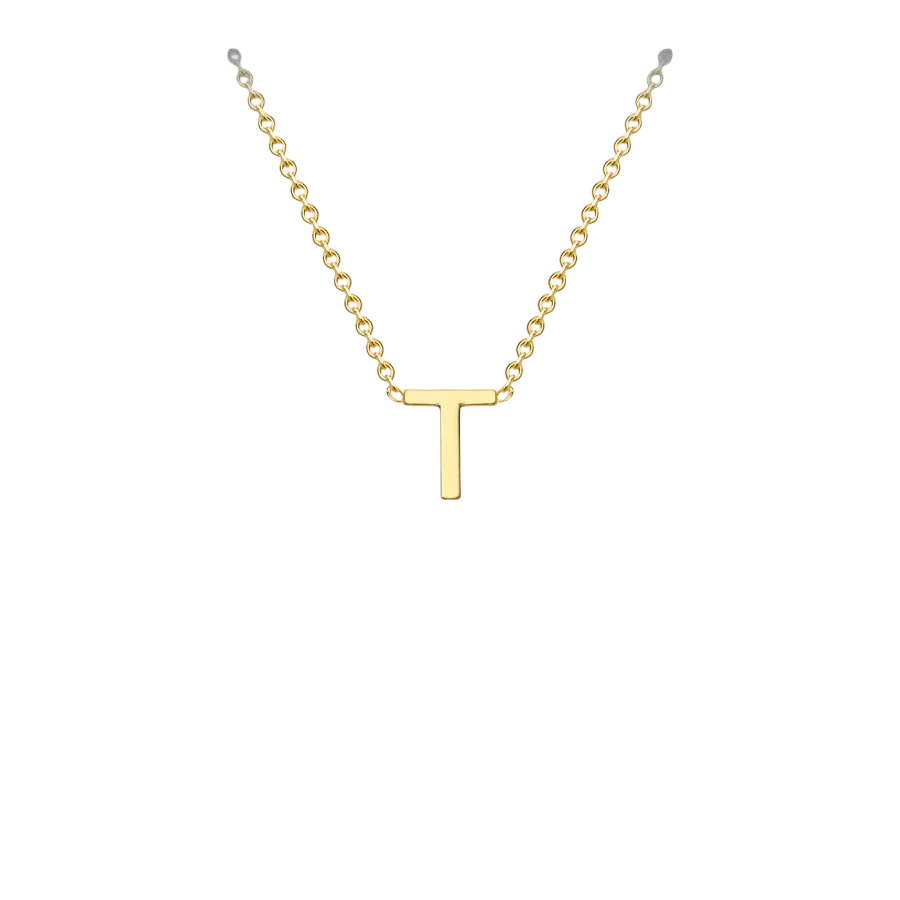 Letterina Necklace - 9ct gold initial necklace, Italian-made chain - in 18ct white gold - Lucano