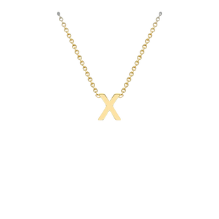 Letterina Necklace - 9ct gold initial necklace, Italian-made chain - letter H - Lucano