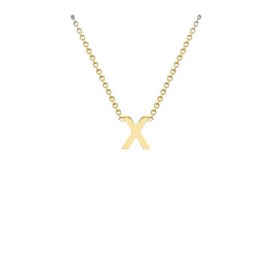 Letterina Necklace - 9ct gold initial necklace, Italian-made chain - letter H - Lucano