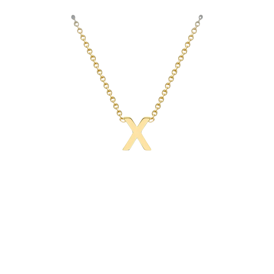 Letterina Necklace - 9ct gold initial necklace, Italian-made chain - letter H - Lucano