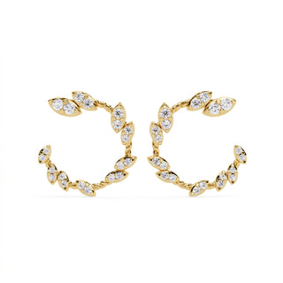Lauro Crescent Earrings, crescent diamond earrings handcrafted by Lucano, Byron Bay, front view
