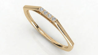 Quattro Diamond Ring - diamond stacking ring - front view - Lucano