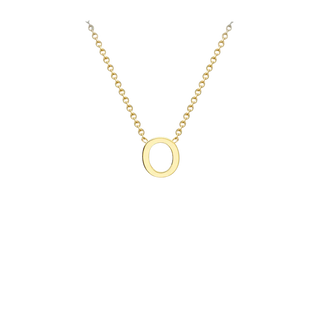 Letterina Necklace - 9ct gold initial necklace, Italian-made chain - alternate angle - Lucano