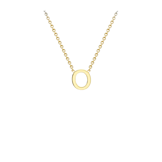 Letterina Necklace - 9ct gold initial necklace, Italian-made chain - alternate angle - Lucano