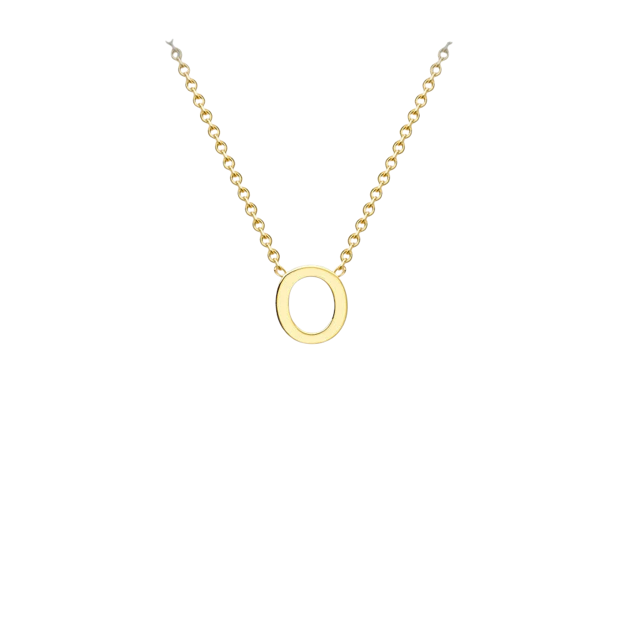 Letterina Necklace - 9ct gold initial necklace, Italian-made chain - alternate angle - Lucano