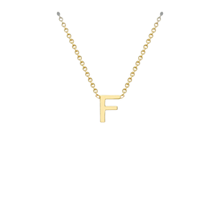 Letterina Necklace - 9ct gold initial necklace, Italian-made chain - in 9ct yellow gold - Lucano