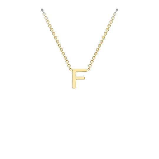 Letterina Necklace - 9ct gold initial necklace, Italian-made chain - in 9ct yellow gold - Lucano