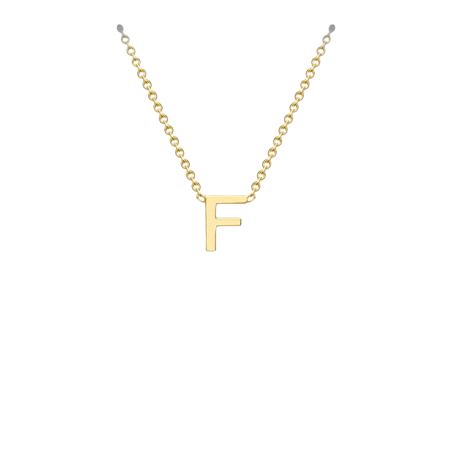 Letterina Necklace - 9ct gold initial necklace, Italian-made chain - in 9ct yellow gold - Lucano