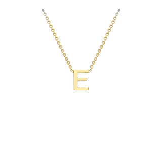 Letterina Necklace - 9ct gold initial necklace, Italian-made chain - on hand - Lucano