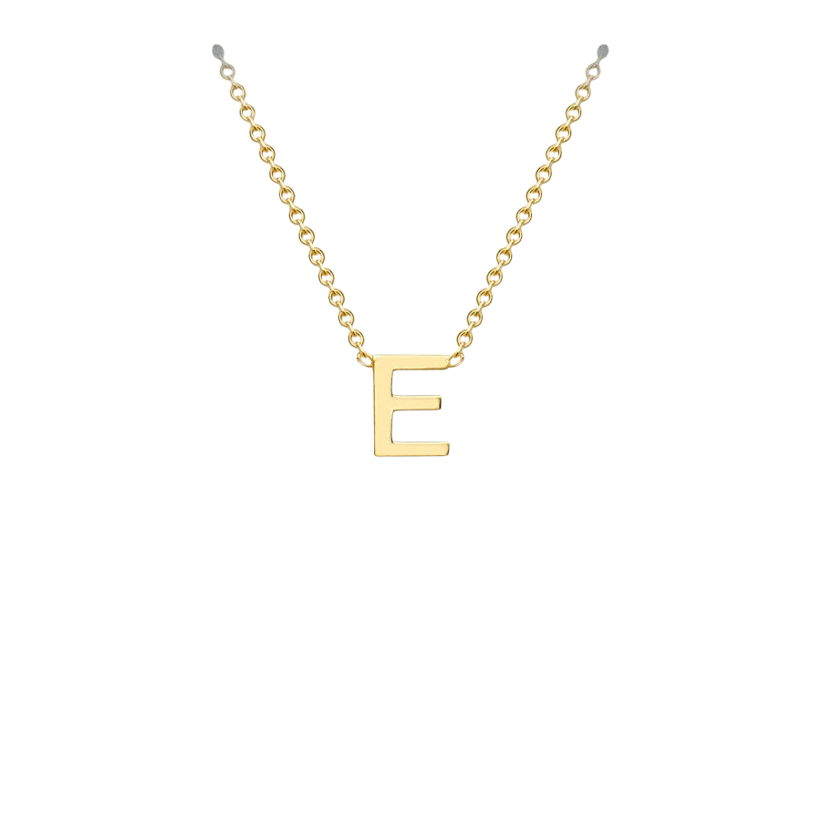 Letterina Necklace - 9ct gold initial necklace, Italian-made chain - on hand - Lucano