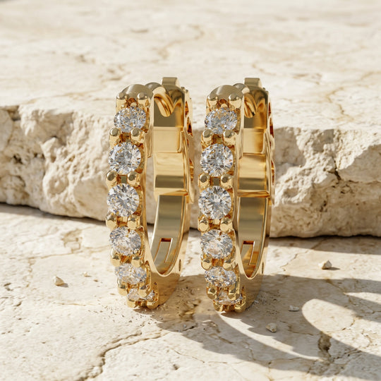 Pavé Huggie Hoops