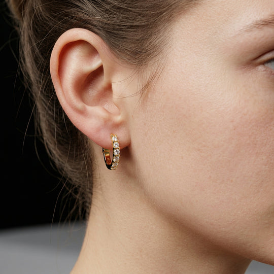 Pavé Huggie Hoops